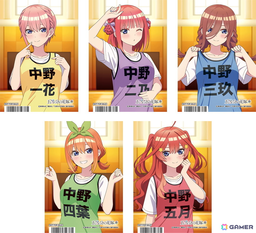 TVスペシャルアニメ「五等分の花嫁*」より五つ子がビブスを着た新規描き下ろしグッズが登場!アニメイトではブロマイドがもらえるフェアもの画像