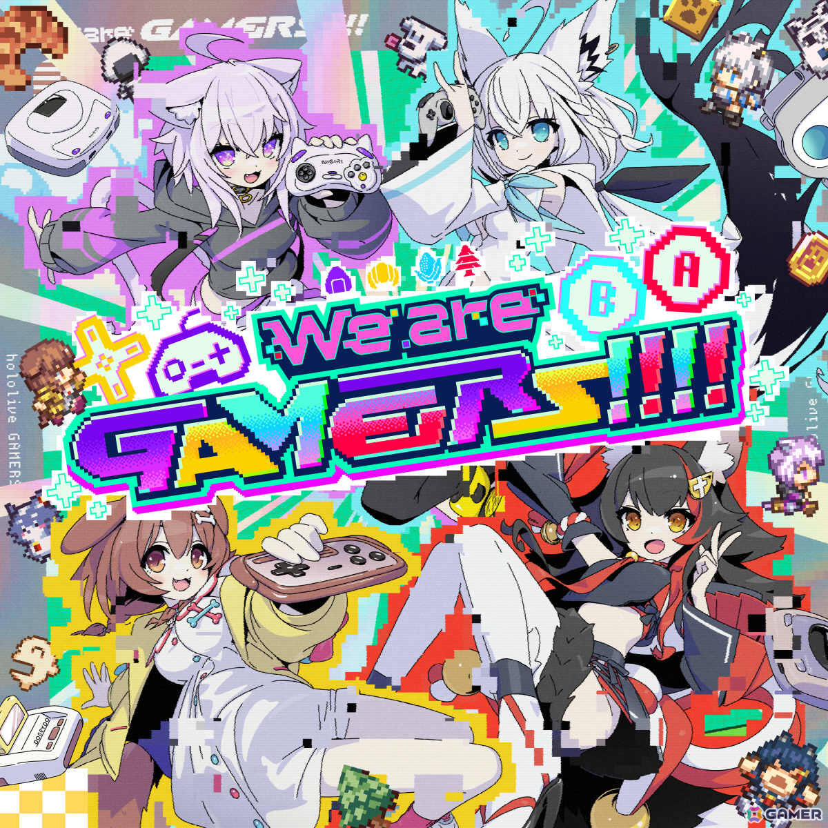 「hololive GAMERS fes. 超超超超ゲーマーズ2」白上フブキさん、大神ミオさん、猫又おかゆさん、戌神ころねさんの等身大フィギュアが展示!の画像