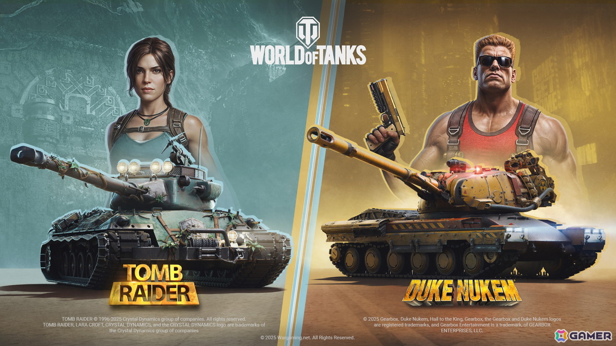 「World ofTanks」にララ・クロフトとデューク ニューケムが参戦！コラボ・バトルパス「ヒーローの軌跡」が登場の画像
