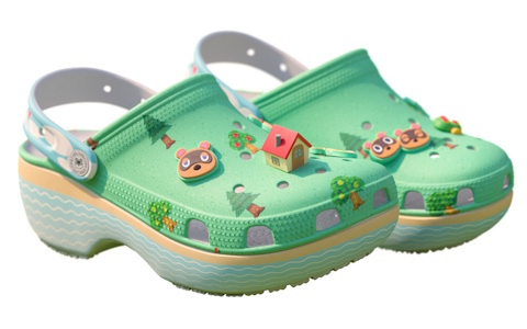 クロックスと「どうぶつの森」が初コラボ！無人島をイメージしたクロッグやたぬきち、とたけけのジビッツチャームなどが登場