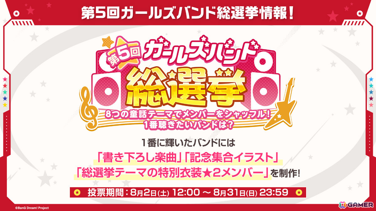 「ガルパ」第5回ガールズバンド総選挙では“童話”をテーマにした8つのシャッフルバンドが登場!の画像