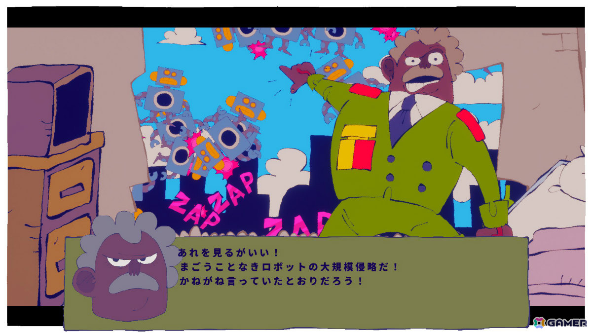 マヌケなロボットを殲滅しバカな人間とくっちゃべる不条理劇アクションADV「Shooty Shooty Robot Invasion」がリリース！の画像4