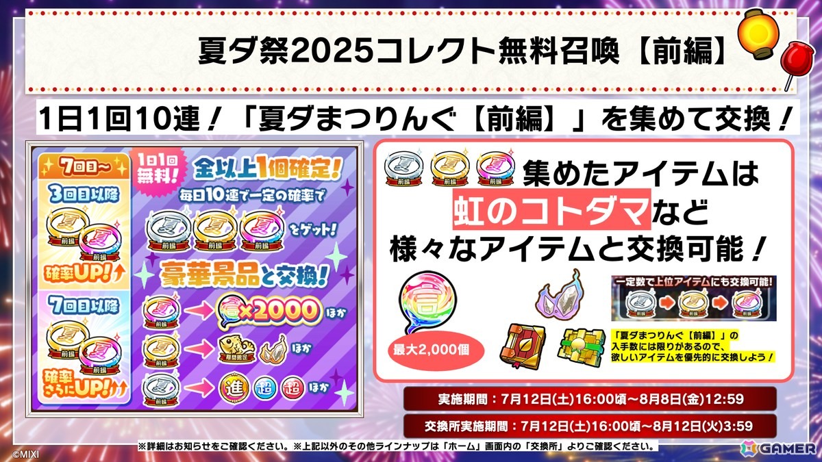 「コトダマン」夏ダ祭2025で★6 ヨサリ（月影）と★6 セイサツヨダツ（妖華）が登場！GODステーション発表情報まとめの画像