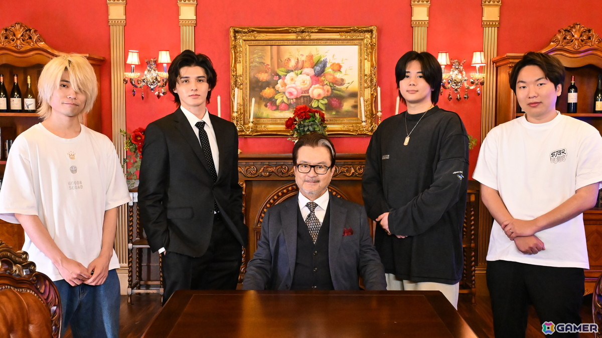 左から:ぷげら・スタンミじゃぱん・大和田伸也・mittiii(みっちー)・しょぼすけ
