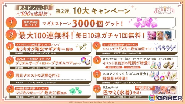 「魔法少女まどか☆マギカ Magia Exedra」巴マミ（水着）が登場！最大100連ガチャ無料、ログインでマギカストーン3000個獲得可能の画像2