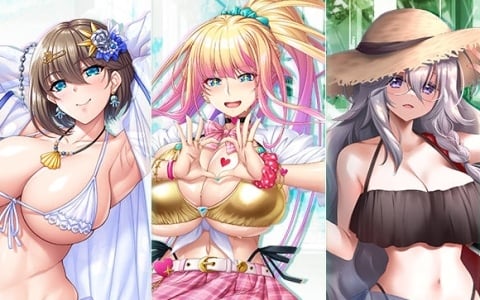 「対魔忍RPG」水着姿の大道寺なみ、伊庭美南、ローシィ・モチモイをピックアップしたガチャが開催！レイドイベント「大怪獣と渚のアメスク対魔忍」も実施