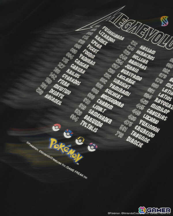 「Pokémon LEGENDS Z-A」の重要なキーワード“メガシンカ”をモチーフにしたTシャツコレクションが登場！の画像7