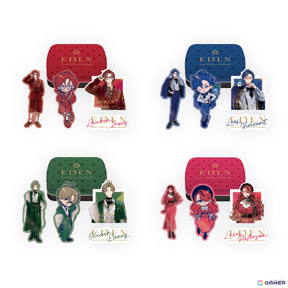 にじさんじのユニット「エデン組」4周年記念グッズが7月18日より販売開始!ボイスアクスタやにじぱぺっとなど11種がラインナップの画像