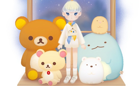 自分自身もお人形になってぬいぐるみと過ごす着せ替えコミュニケーションゲーム「ただいま～リラックマとすみっコとわたし～」が8月上旬に配信！