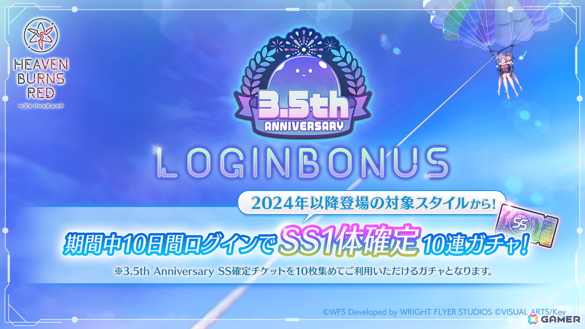 「ヘブバン」3.5th Anniversary第1弾アップデートが実施!水着衣装の蒼井えりか登場ガチャがログインだけで100連無料にの画像