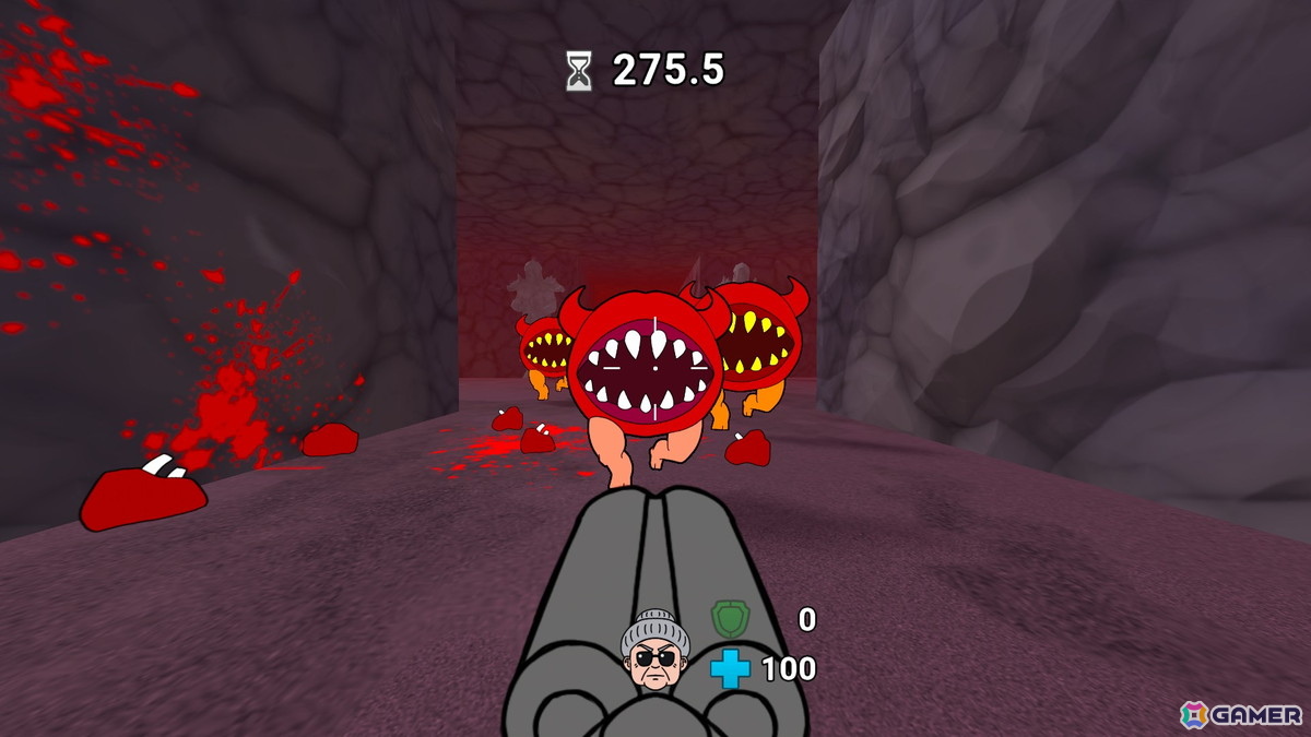 高火力おばあちゃんが悪魔を狩るFPS「ブーマーグランマ」のSteamストアページが公開！冒頭の6ステージが楽しめる体験版も配信中の画像
