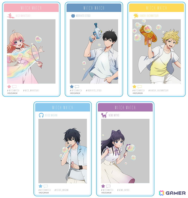 TVアニメ「ウィッチウォッチ」シャボン玉で遊ぶニコやモリヒトたちの描き下ろしイラストグッズが登場！の画像