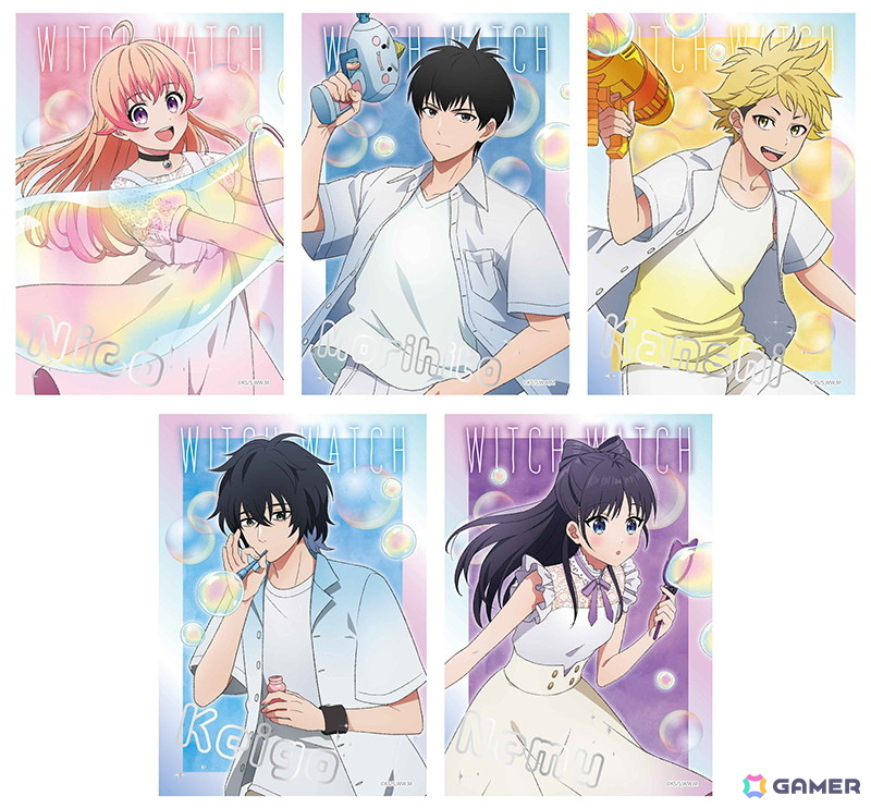 TVアニメ「ウィッチウォッチ」シャボン玉で遊ぶニコやモリヒトたちの描き下ろしイラストグッズが登場！の画像