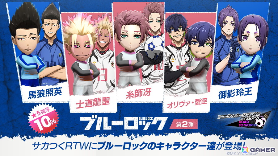 「サカつくRTW」で“ブルーロック SCOUT 第2弾”が開催！糸師冴や士道龍聖、馬狼照英たちが登場の画像