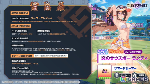 「ガーディアンテイルズ」★6進化で夏らしい衣装に変化する新英雄「炎のサウスポー ランディ（CV：佐伯伊織）」が登場！の画像4