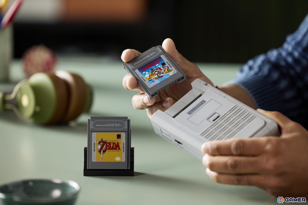 初代ゲームボーイ約1：1スケールのレゴセットが10月1日に発売！レゴブロックで再現した「ゼルダの伝説 夢をみる島」「スーパーマリオランド」のカートリッジも付属の画像