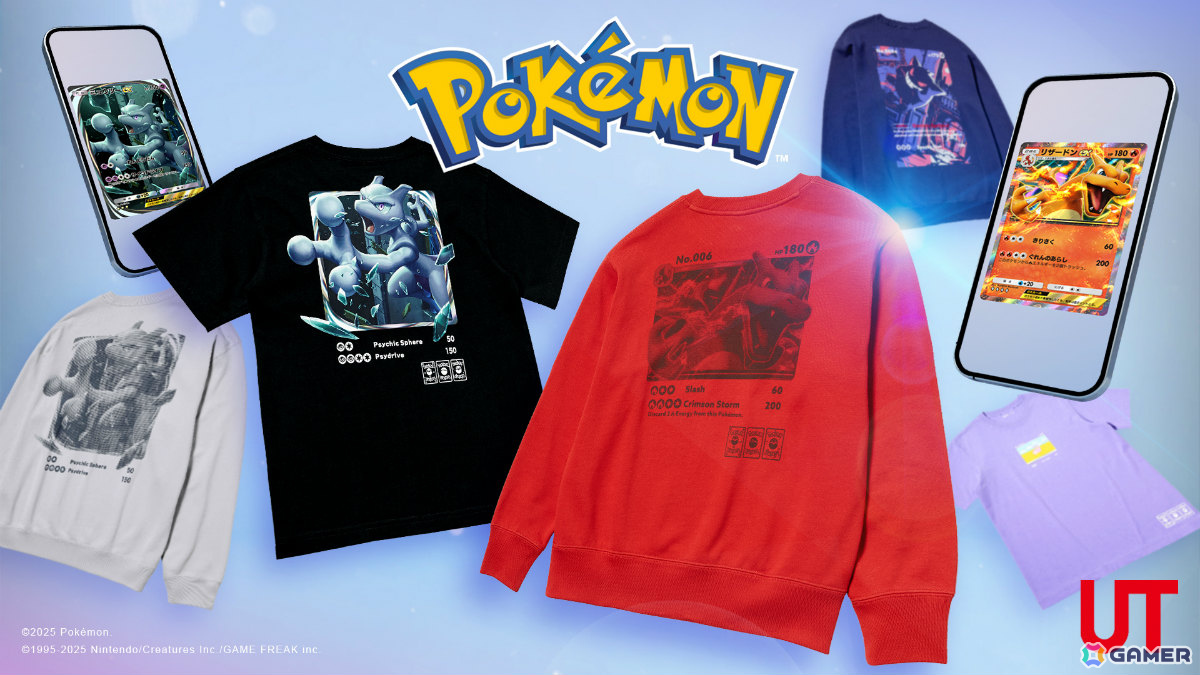 「ポケモンカードゲーム」「ポケポケ」とコラボしたUTが8月11日に発売!ミュウツーやピカチュウなどが描かれたTシャツ&スウェットがラインナップの画像