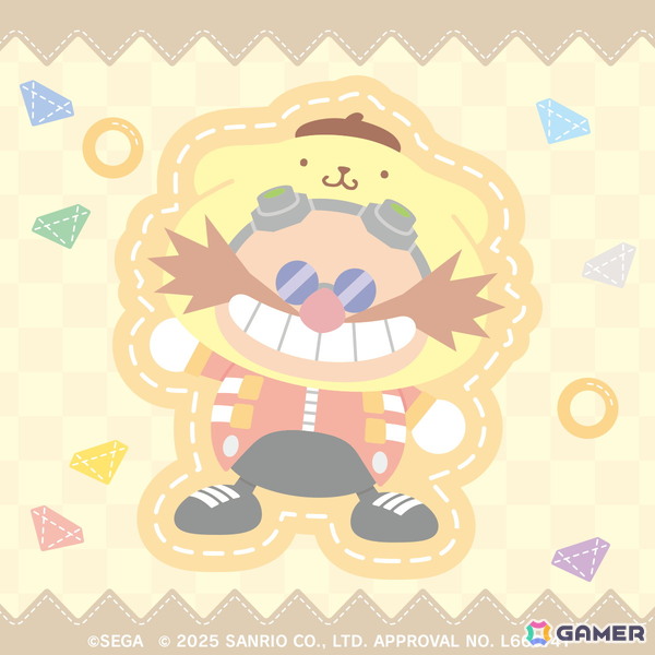 「SONIC ＆ FRIENDS」とサンリオキャラクターズのコラボ第3弾イラストが公開！ナックルズとクロミ、Dr.エッグマンとポムポムプリンの組み合わせにの画像3