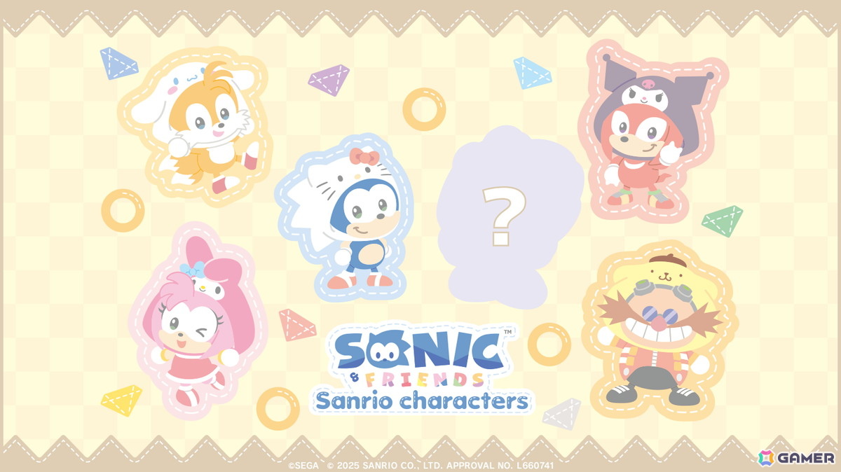「SONIC ＆ FRIENDS」とサンリオキャラクターズのコラボ第3弾イラストが公開！ナックルズとクロミ、Dr.エッグマンとポムポムプリンの組み合わせにの画像