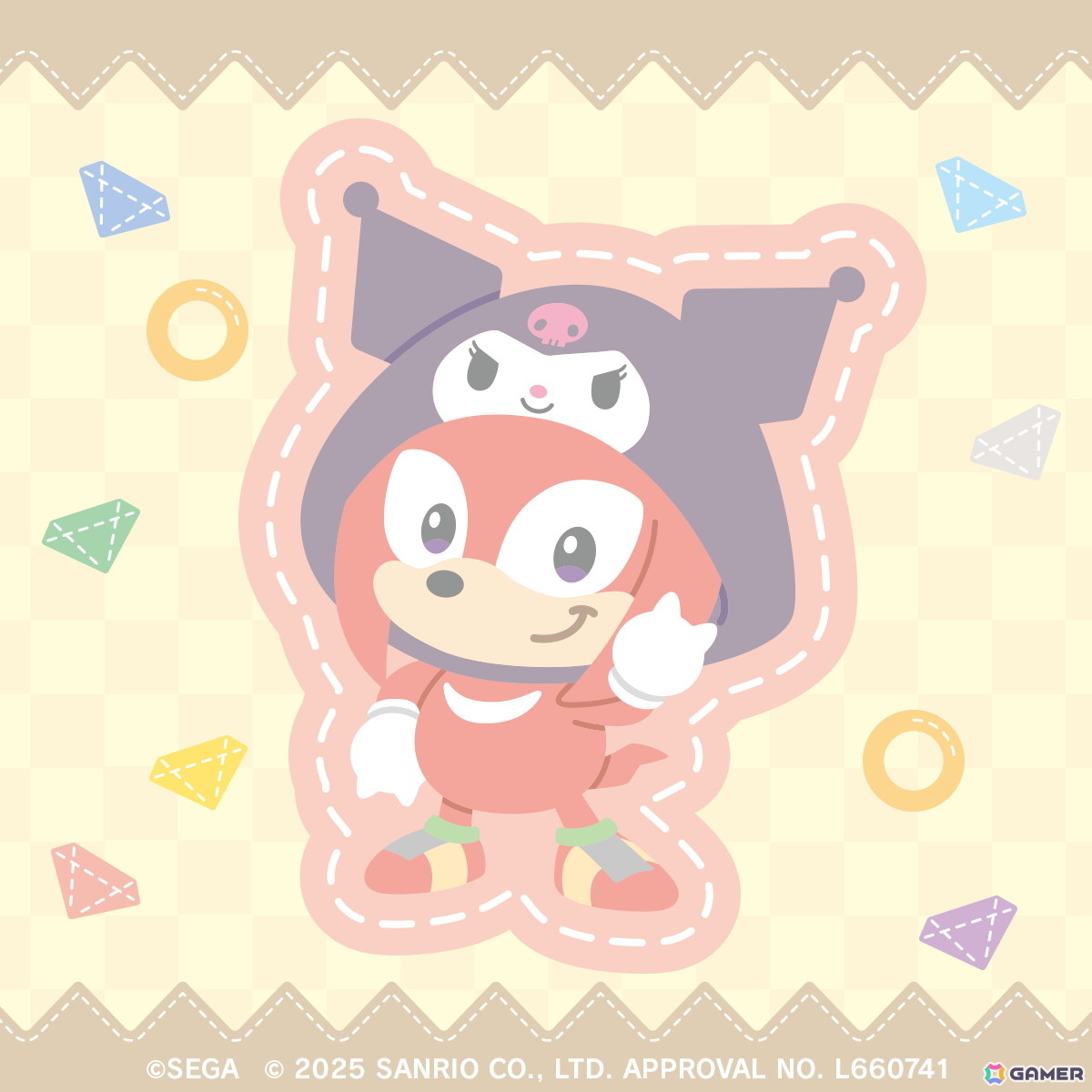 「SONIC ＆ FRIENDS」とサンリオキャラクターズのコラボ第3弾イラストが公開！ナックルズとクロミ、Dr.エッグマンとポムポムプリンの組み合わせにの画像