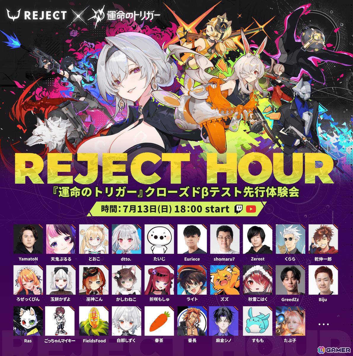 新次元異能ヒーローバトルロイヤル「運命のトリガー」のCBTがスタート！Twitchでの視聴特典キャンペーンも開催の画像
