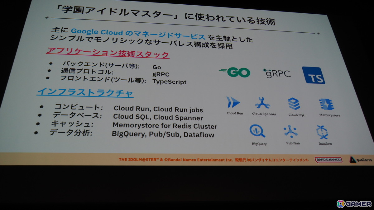 「学マス」のバックエンドを支える基盤システムはどのように作られていったのか――QualiArtsならではの取り組みを紹介【CEDEC2025】の画像