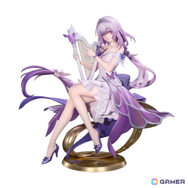 「崩壊：スターレイル」パールとグラデーション塗装が施されたドレスを身にまとい、優雅な佇まいでハープを奏でる「キャストリス」が立体化！の画像2