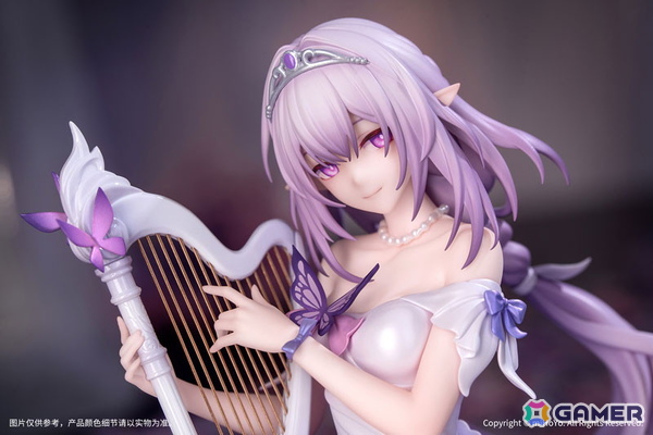 「崩壊：スターレイル」パールとグラデーション塗装が施されたドレスを身にまとい、優雅な佇まいでハープを奏でる「キャストリス」が立体化！の画像4