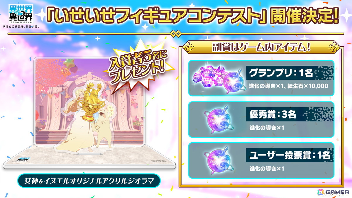 「異世界∞異世界」サービス開始から0.5周年を記念したキャンペーンが開催!ミッションクリアで「女神&イヌエル」の限定フィギュアが手に入るの画像