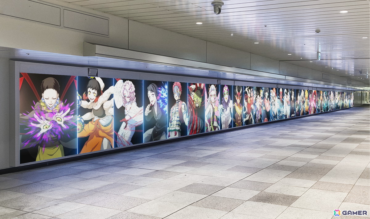 「鬼滅の刃 ヒノカミ血風譚2」JR新宿駅・東西自由通路で45.6m大型LEDビジョンと柱25面を連動させた特別映像を1週間限定で放映！の画像2