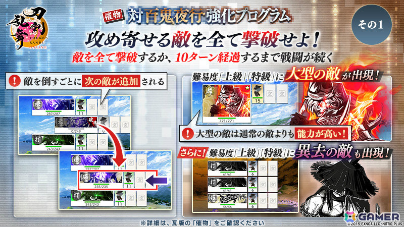 「刀剣乱舞ONLINE」鬼丸国綱（CV：森川智之）が期間限定鍛刀キャンペーンに登場！攻め寄せる敵との戦闘を訓練する「対百鬼夜行強化プログラム」も開催の画像