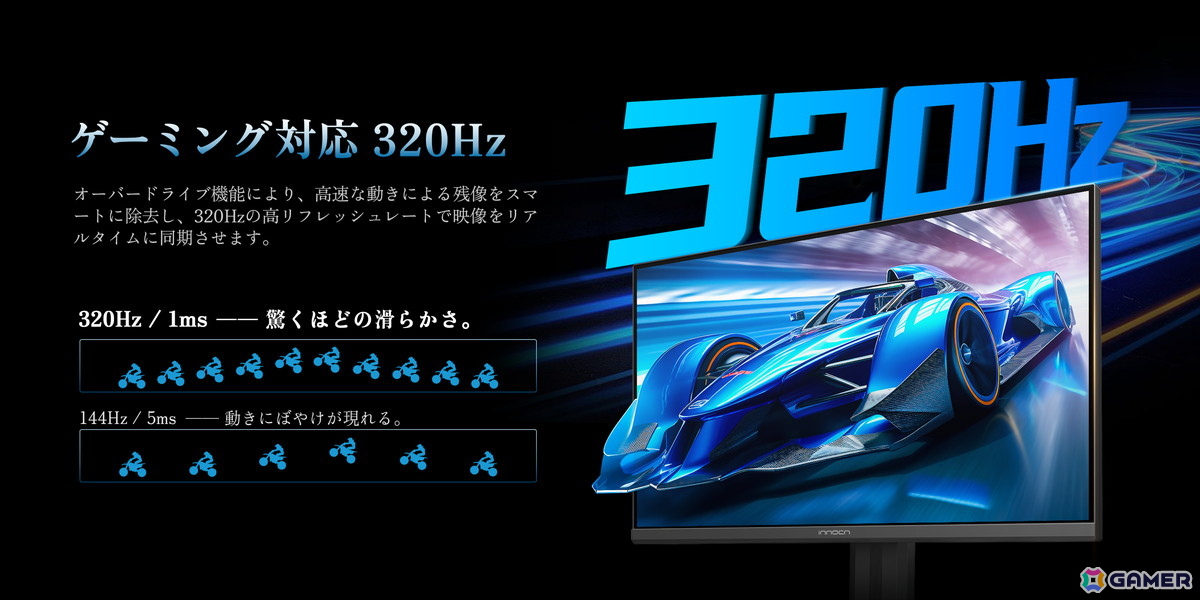 INNOCN、320Hzに対応する27インチWQHD解像度のゲーミングモニター「INNOCN 27G2T」を発売！の画像