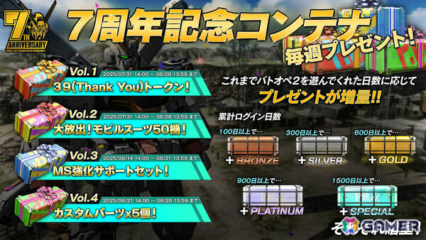 PS5/PS4「バトオペ2」クロスボーン・ガンダムX1改が参戦！最大80連無料スペシャル抽選配給などの「7周年大感謝祭」も開催の画像6