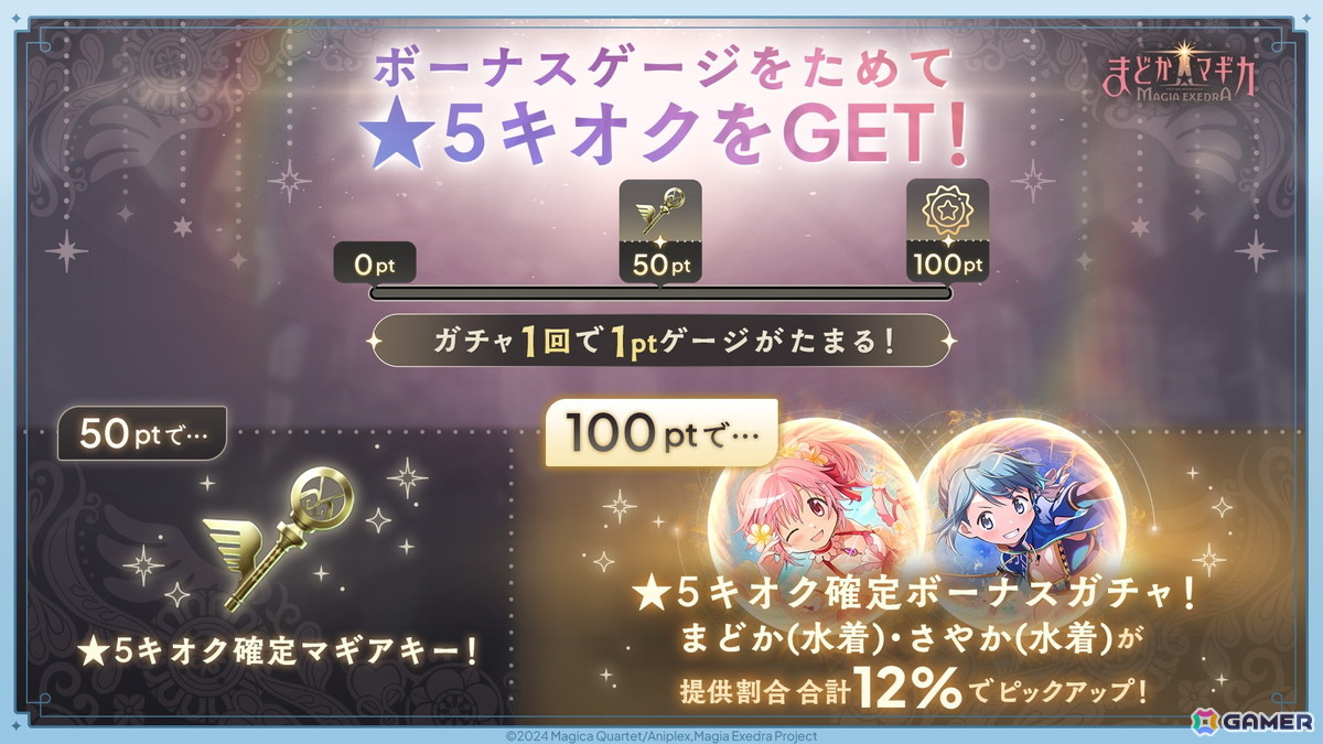 「魔法少女まどか☆マギカ Magia Exedra」まどかとさやかが水着姿に!マギカストーンが最大3000個もらえるサマーキャンペーンもの画像