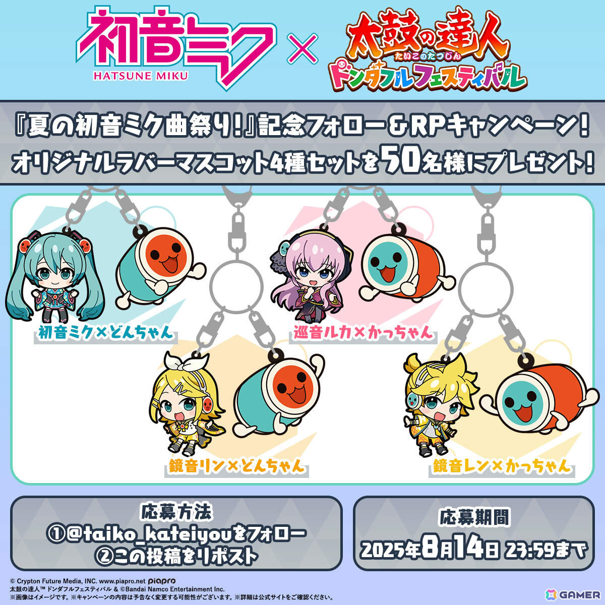 「太鼓の達人 ドンダフルフェスティバル」初音ミクコラボが開催!太鼓ミュージックパスに「砂の惑星」「初音ミクの激唱」「ローリンガール」など9曲が追加の画像