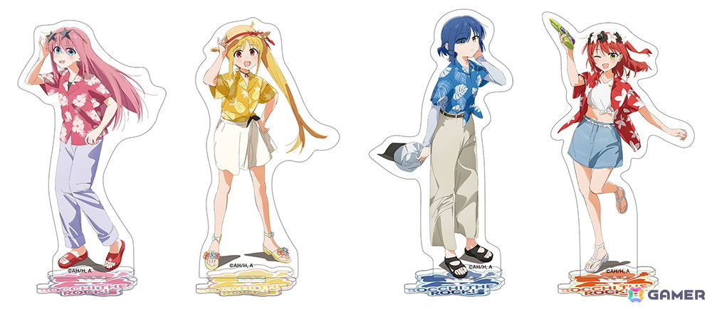 アニメ「ぼっち・ざ・ろっく！」の結束バンドメンバー4人がアロハ衣装