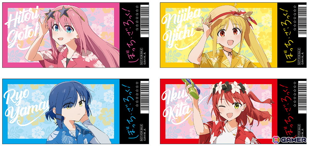 アニメ「ぼっち・ざ・ろっく！」の結束バンドメンバー4人がアロハ衣装