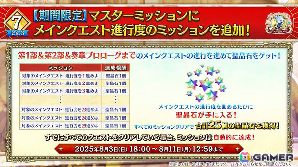 「FGO」七騎士とエクストラで1回ずつ召喚できるデスティニーオーダー召喚やバトルモーション＆法具演出リニューアルなど盛りだくさんの10大キャンペーンが開催！の画像69
