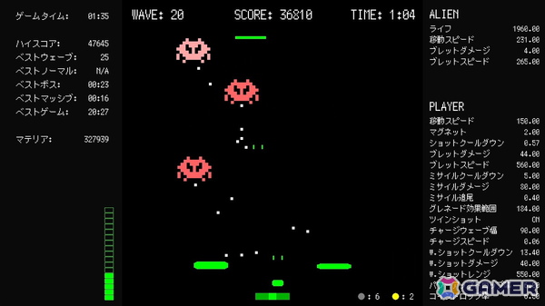 ゲーム翻訳者の伊東龍氏（RyiSnow）によるレトログラフィックのローグライト弾幕シューティング「ZENVADER」がSteamで配信中の画像1
