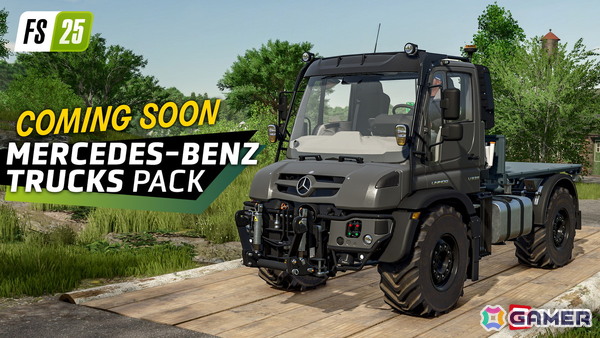 「ファーミングシミュレーター 25」のコンテンツ拡張パック「Mercedes-Benz Trucks Pack」が9月9日に配信！Mercedes-Benzを含むブランドと農機/車両が登場の画像1