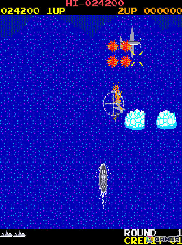バトルシップを操り敵要塞を破壊するSTG「アーケードアーカイブス ディー・デー」が8月7日に配信！の画像