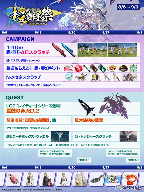 「PSO2 ニュージェネシス」イベント「超・夢幻祭'25」が開催！最大100回の無料ACスクラッチや新たな緊急クエスト「星蝕の奔流D.2」など盛りだくさんの画像1