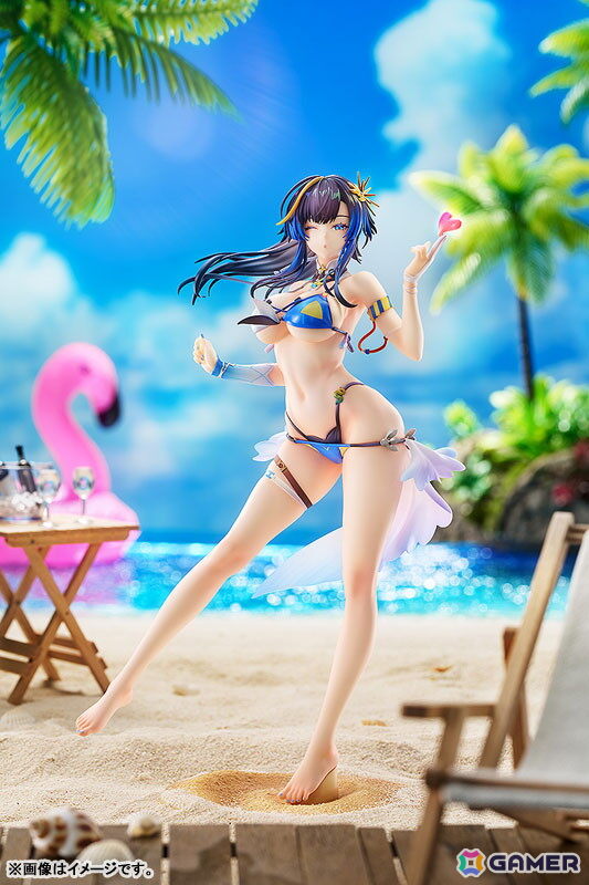 「スノウブレイク：禁域降臨」カーシアが夏雰囲気の着せ替え「倦姿のひと波」でスケールフィギュアとなって登場！の画像