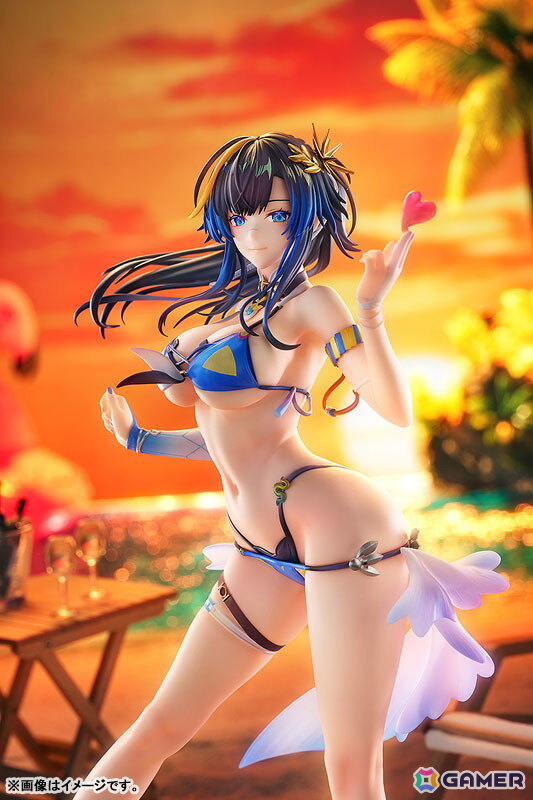「スノウブレイク：禁域降臨」カーシアが夏雰囲気の着せ替え「倦姿のひと波」でスケールフィギュアとなって登場！の画像