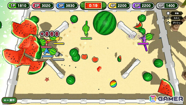 パーティーゲーム「たたいて！まわって！スイカパーティ」が配信！タネ飛ばしやスイカ割りなどスイカをテーマにした遊びを多数収録の画像