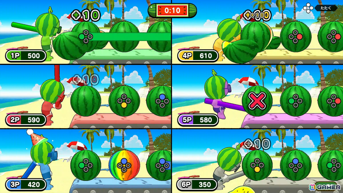 パーティーゲーム「たたいて！まわって！スイカパーティ」が配信！タネ飛ばしやスイカ割りなどスイカをテーマにした遊びを多数収録の画像9
