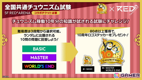 「CHUNITHM」稼働10周年記念の大型イベント「CHUNITHM10周年大正義祭」が9月13日よりRED゜TOKYO TOWERにて開催！の画像4