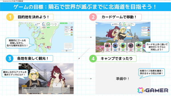 ポジティブガールが終わる世界で日本縦断バイク旅！デッキ構築型アドベンチャー「散るプラネット（Chill Planet）」が2026年秋にSteamで配信！の画像6