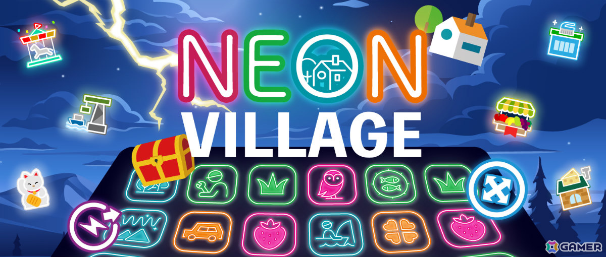 ローグライク×3マッチパズル「Neon Village」の早期アクセスが8月29日より開始！夜が続く不思議な世界で村を発展させようの画像