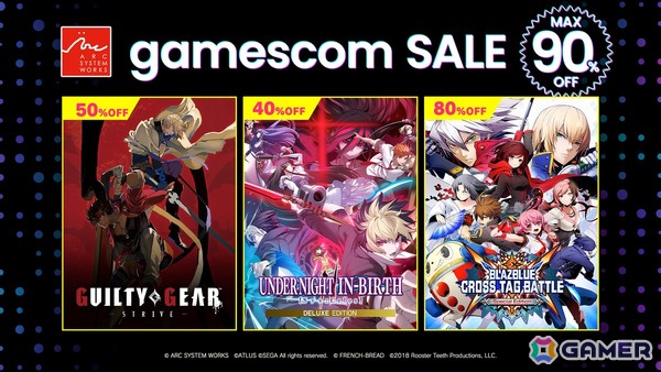 「GUILTY GEAR -STRIVE-」「Under Night In-Birth II Sys:Celes」などアークシステムワークス作品が最大90％オフの「Gamescom Sale」が開催！の画像1